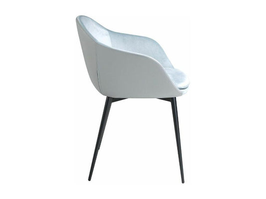 Chaise velours et cuir éco pieds en acier noir Boislis - Lot de 2-Couleur Boislis 30 FDTY29443