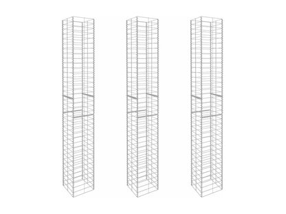 Paniers de gabion 3 pcs Acier galvanisé 25x25x197 DNPS92828