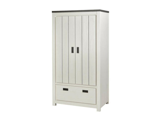 Armoire 2 Portes / 1 Tiroir Ventoriq 180cm Blanc NXFM14640