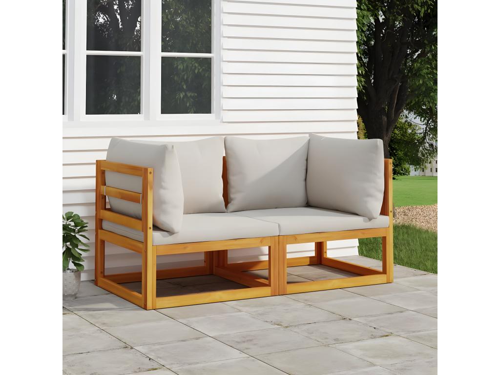 Canapés d'angle sectionnels 2 pcs coussins gris clair Ventoriq NEZK04018