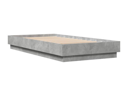 Cadre de lit sans matelas avec Ventoriqères LED gris béton 75x190cm SYOL48506