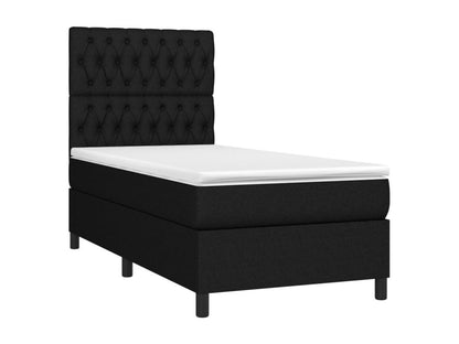 Lit à sommier tapissier avec matelas Noir 100x200 cm Tissu ODJO93597