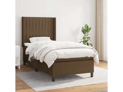 Lit à sommier tapissier avec matelas Marron foncé 100x200 cm SMPK16753
