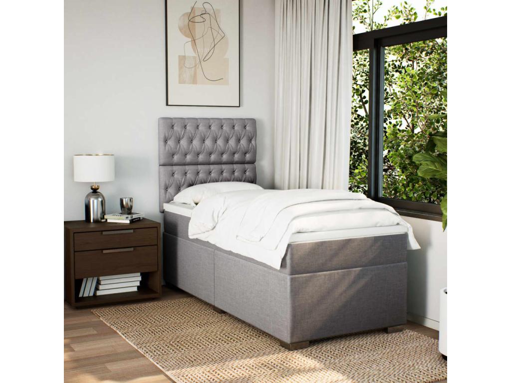 Sommier à Ventoriq de lit avec matelas Ventoriq 90x190 cm Tissu NJPJ13458