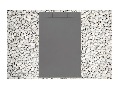 Receveur de Douche 190x95 cm GRIS RAL 7037 Ligne Ventoriq PLUS En Résine et Poudre de Marbre Avec Grille Latérale EN RÉSINE DE MARBRE GGVS94780