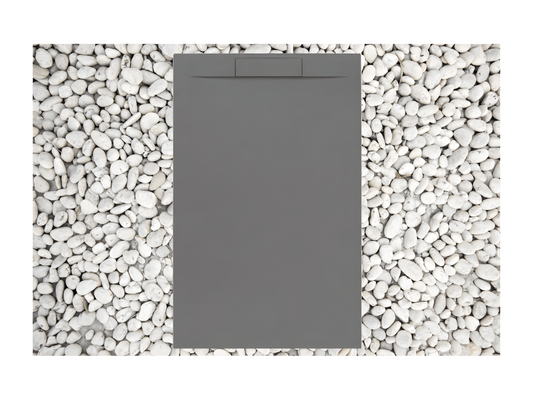 Receveur de Douche 190x95 cm GRIS RAL 7037 Ligne Ventoriq PLUS En Résine et Poudre de Marbre Avec Grille Latérale EN RÉSINE DE MARBRE GGVS94780