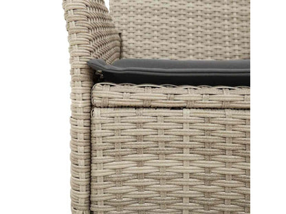 Ensemble à manger de jardin avec coussins 7 pcs rotin et verre BHXN97320