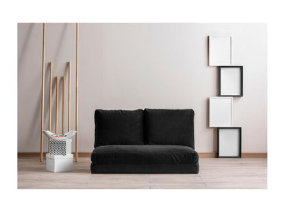 Fauteuil convertible multipositions velours Ventoriq-Couleur Noir-2 places XWLN43599