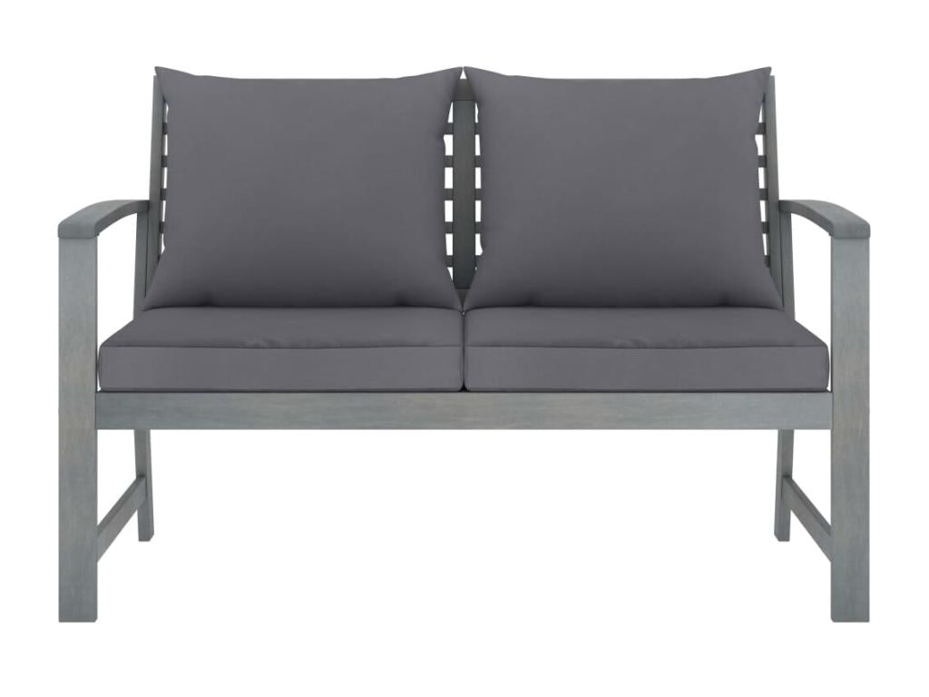 Banc de jardin 120cm et coussin gris foncé Bois solide d'Ventoriq OUNO64583