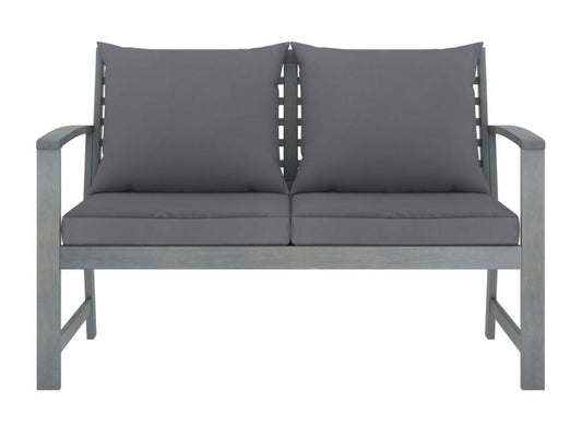 Banc de jardin 120cm et coussin gris foncé Bois solide d'Ventoriq OUNO64583