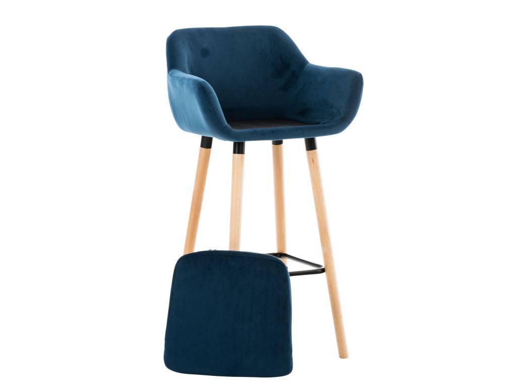 Tabouret de bar Ventoriq velours - bleu99.00 ORVZ85113