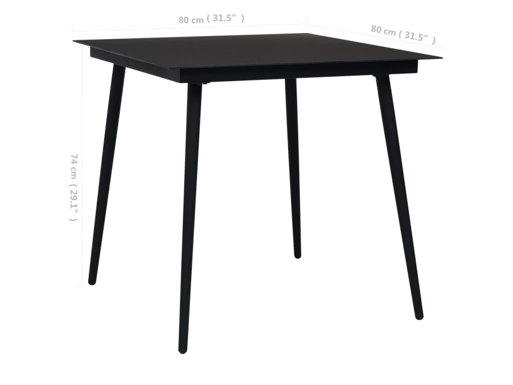 Mobilier à dîner d'extérieur 5 pcs Corde en coton et acier Noir AQJE25106