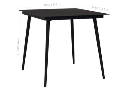 Mobilier à dîner d'extérieur 5 pcs Corde en coton et acier Noir AQJE25106