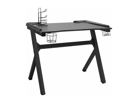 Bureau de jeu à LED en forme de Y Noir 110x60x75 cm KEMP02828