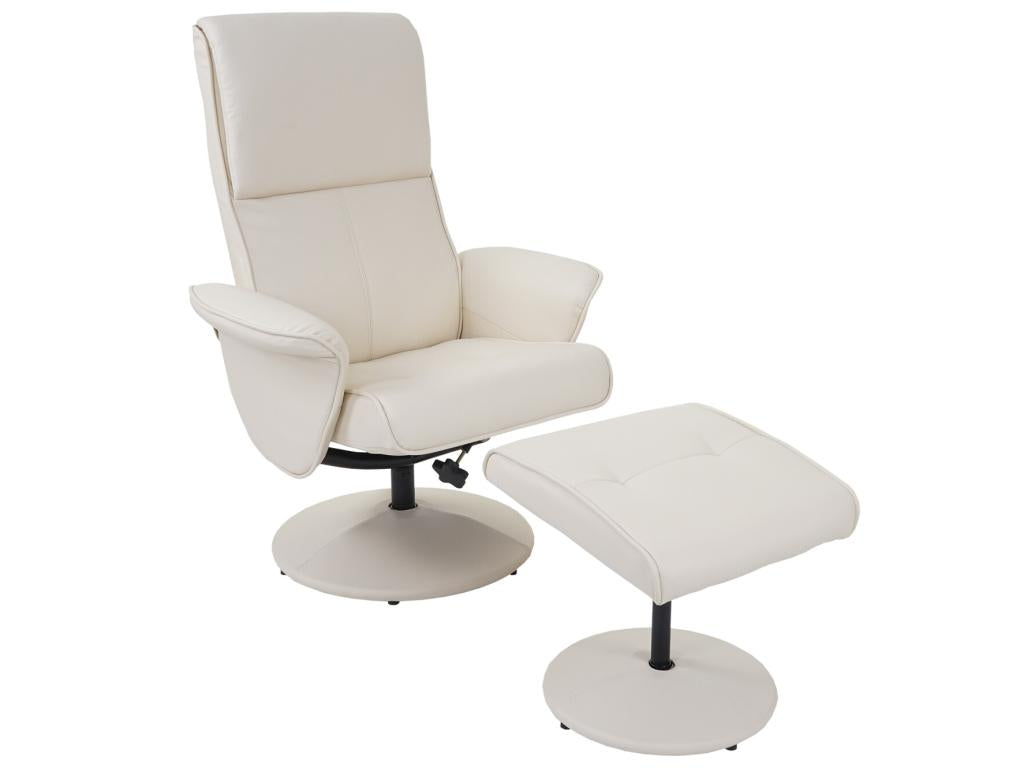 Fauteuil Ventoriq fauteuil de téléVentoriq avec tabouret - similicuir crème JAHC79885