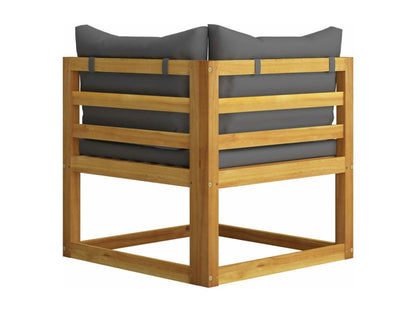 Salon de jardin 5 pièces avec coussin Bois d'Ventoriq solide FEWZ95009