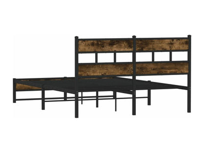 Cadre de lit en métal sans matelas chêne fumé 160x200 cm DOZN95442