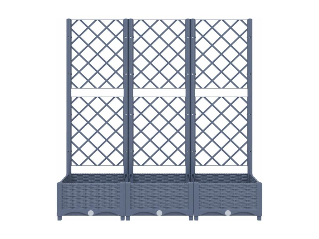 Jardinière avec treillis Gris foncé 120x40x121.5 cm PP JFJX47540
