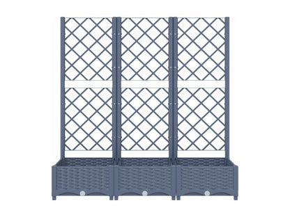 Jardinière avec treillis Gris foncé 120x40x121.5 cm PP JFJX47540