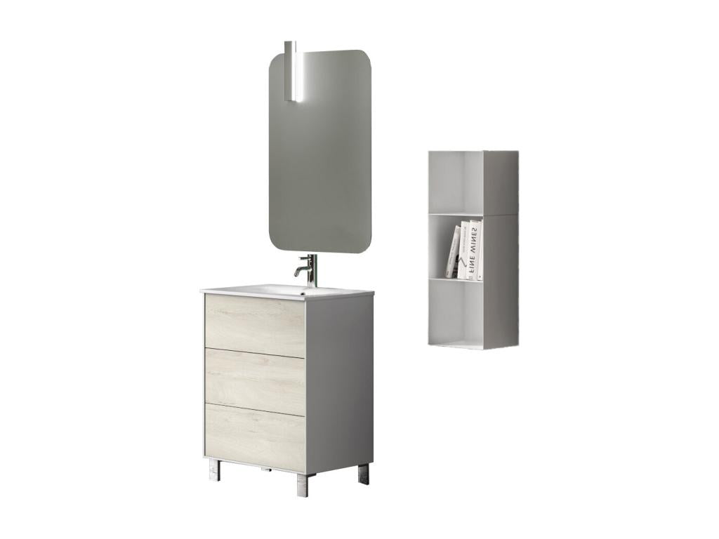 Ensemble de salle de bain 4 pièces Ventoriq chêne Ventoriq ZZDW31026