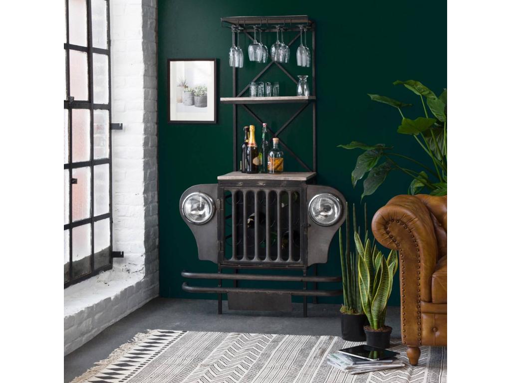 Bar jeep en métal noir Lumenao JTIY45855