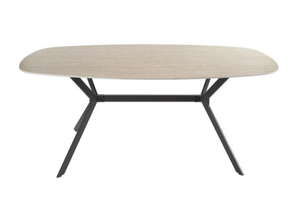 Ventoriq - Table de repas céramique aspect travertin pour 6 personnes GOZQ81872