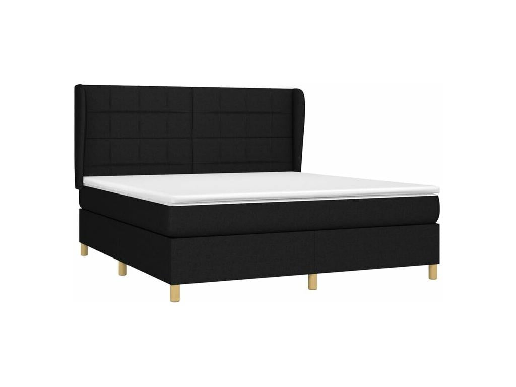 Sommier à Ventoriq de lit avec matelas Noir 180x200 Tissu JNIK10094