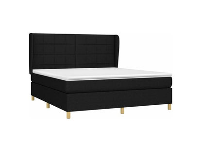 Sommier à Ventoriq de lit avec matelas Noir 180x200 Tissu JNIK10094