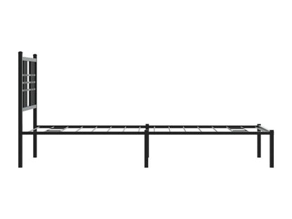 Cadre de lit métal sans matelas avec tête de lit noir 75x190 cm CPCO88607