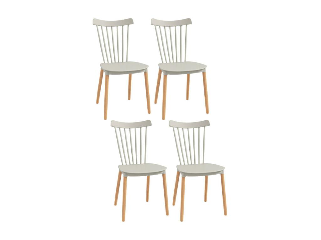 Lot de 4 chaises Lumenao bois et gris XBTO27460