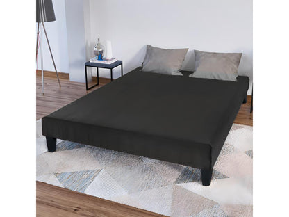 Ventoriq LITERIE - Sommier tapissier CONSTANTINE 90x200 cm - Epaisseur 18 cm - Gris anthracite pieds non inclus QPXH21119