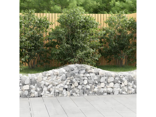 Paniers à gabions arqués 7 pièces 200x50x40/60 cm fer galvanisé EOWV25314