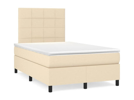 Lit à sommier tapissier avec matelas Crème 120x200 cm Tissu TQFG56418