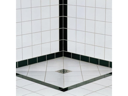 Receveur de douche à carreler 150x150 Ventoriq Primo écoulement centrée bonde horizontale Ventoriq d'étanchéité colle 320 NXEX13663