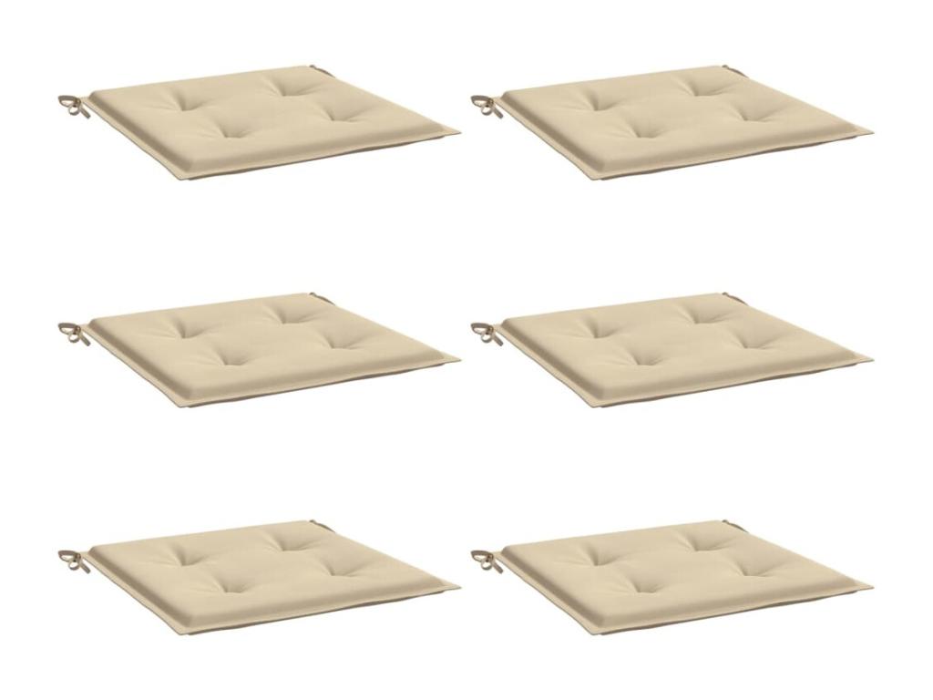 Coussins de chaise de jardin 6 pièces beige 50x50x3cm tissu Lumenao TTVY26666