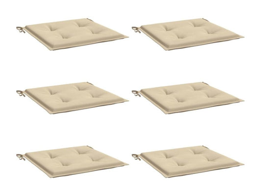 Coussins de chaise de jardin 6 pièces beige 50x50x3cm tissu Lumenao TTVY26666