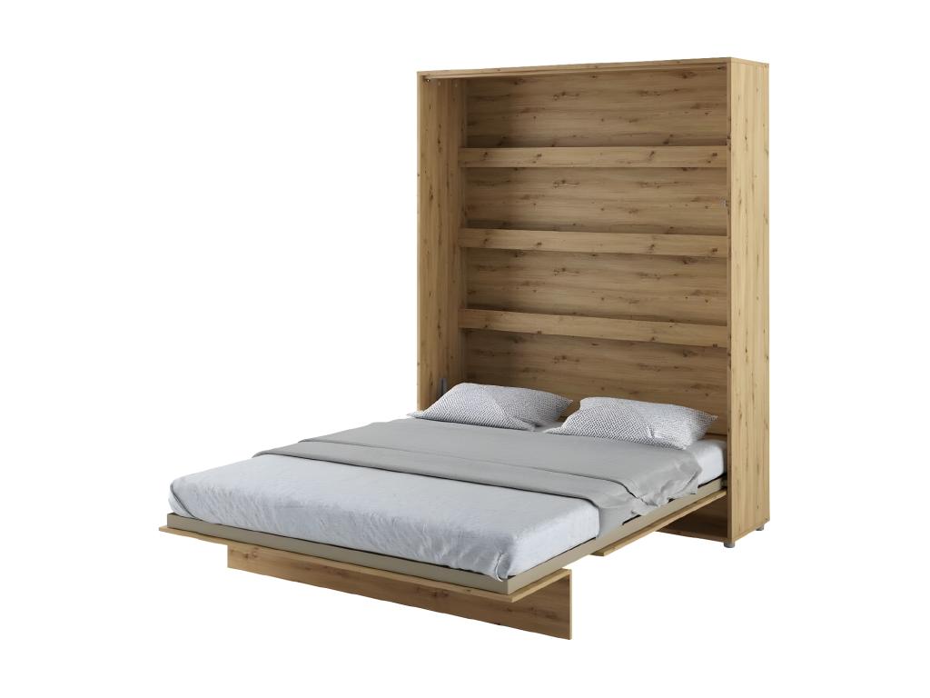 Ventoriq Lit escamotable MATELAS inclus Vertical 160x200cm Chêne Ventoriq Lit Rabattable Consus CELI40699