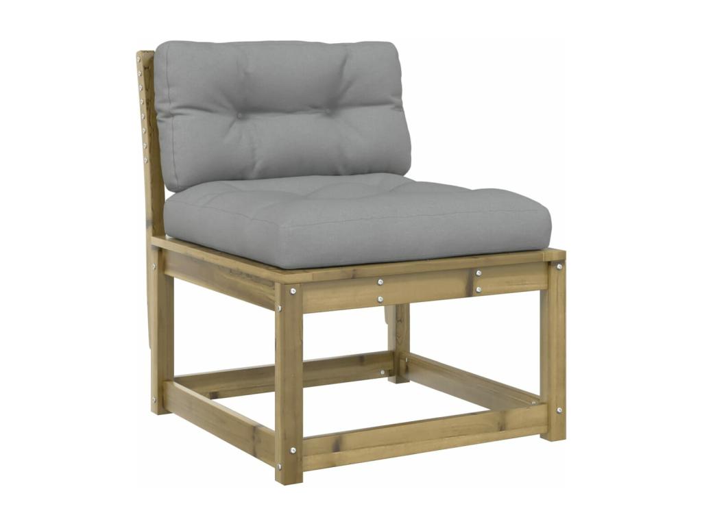 Salon de jardin 5 pcs avec coussins bois de pin imprégné AEAN49579