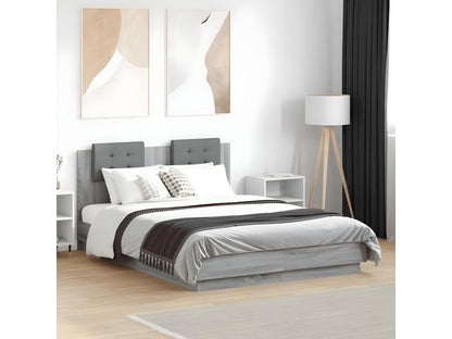 Cadre de lit sans matelas Lumenao gris 135x190 cm KKZH07091