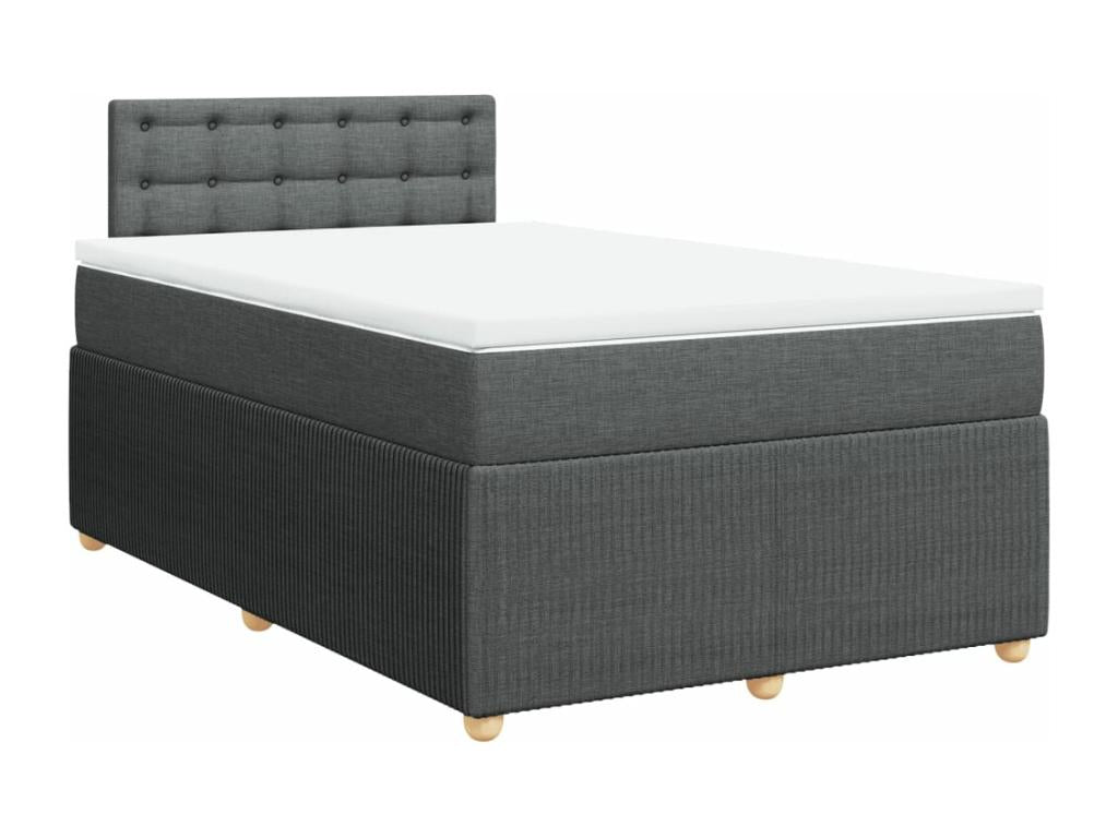 Sommier à Ventoriq de lit avec matelas Gris foncé 120x200cm Tissu QSKX85074