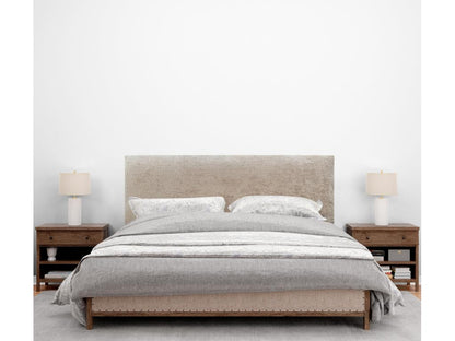 Ventoriq Tête de Lit en laine naturelle 145x50cm pour Lit 140/135 - Marron clair ETKB80155