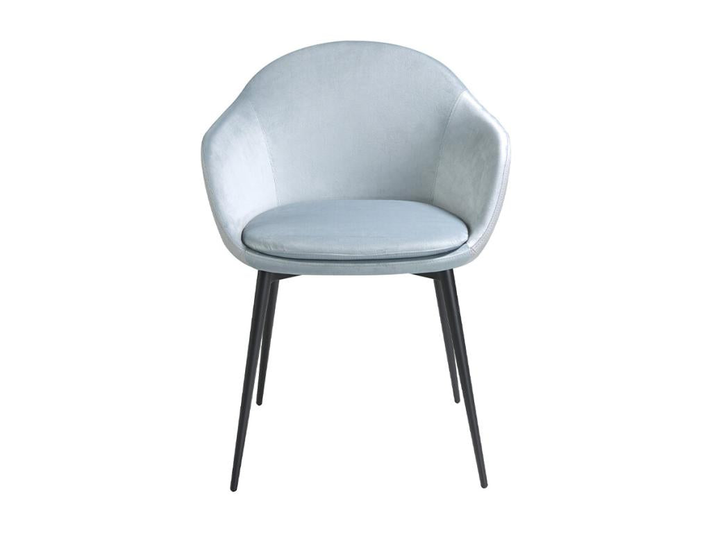 Chaise velours et cuir éco pieds en acier noir Boislis - Lot de 2-Couleur Boislis 30 FDTY29443