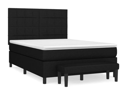 Lit à sommier tapissier avec matelas Noir 140x190 cm Tissu SBPZ84926