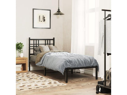 Cadre de lit métal sans matelas avec tête de lit noir 75x190 cm CPCO88607