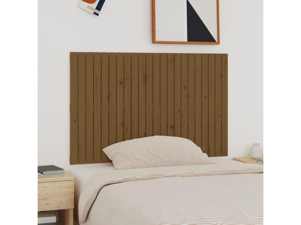 Tête de lit murale Marron miel 140x3x90 cm Bois massif de pin HEHZ29118