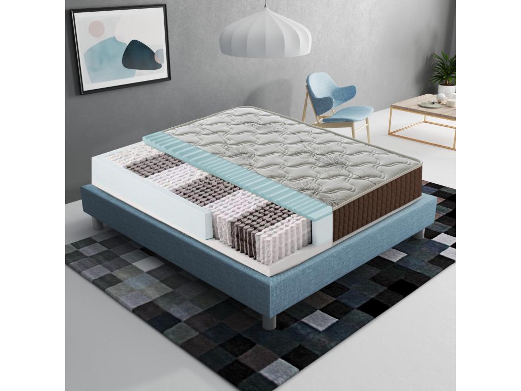 Matelas à ressorts ensachés et mousse à mémoire - hauteur 23 cm 140x190 cm XFJJ21671