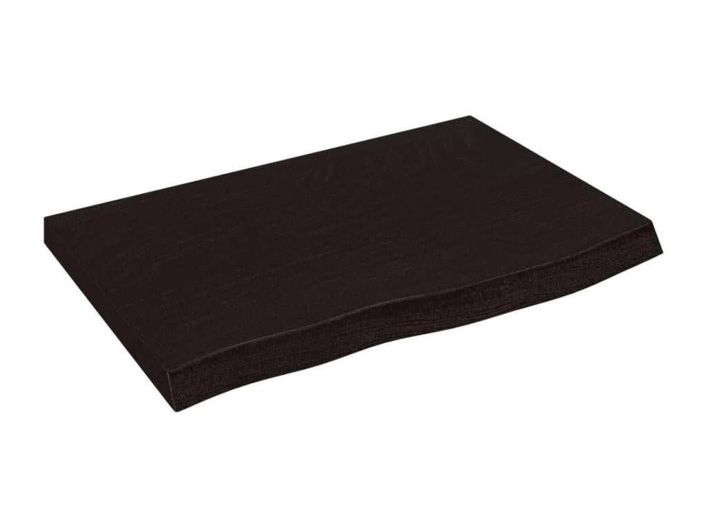 Étagère murale marron foncé bois chêne massif traité GODS41508