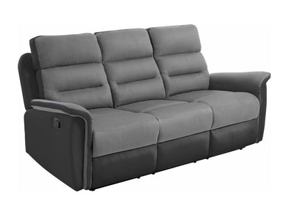 Ensemble canapé Ventoriq manuel Ventoriq 3 places fauteuil manuel en microfibre et simili Gris/noir - Ventoriq HFQI82176