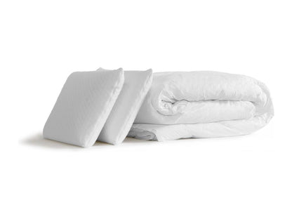 Pack sommier matelas SOFT 140x190 2 oreillers mémoire de forme Couette Percale LUZR76155