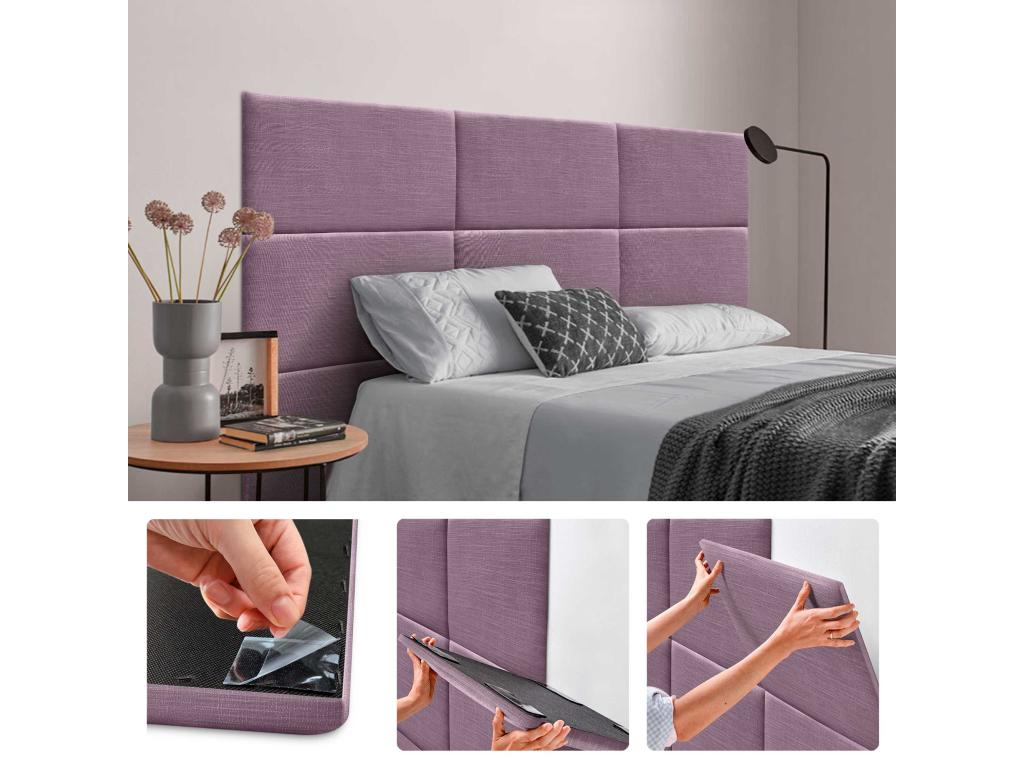 Ventoriq Panneaux Tapissés en Lin Autoadhésifs pour Mur Acoustiques Absorbants Protection Contre les Impacts Têtes de Lit Décoration Ventoriq 60x50cm WKVU39093